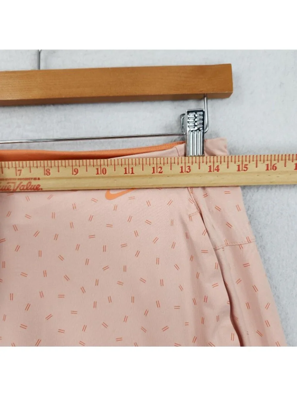 Nike Skort Womens Small Orange Peach Dri-FIT Geometric Lined Pockets Tennis